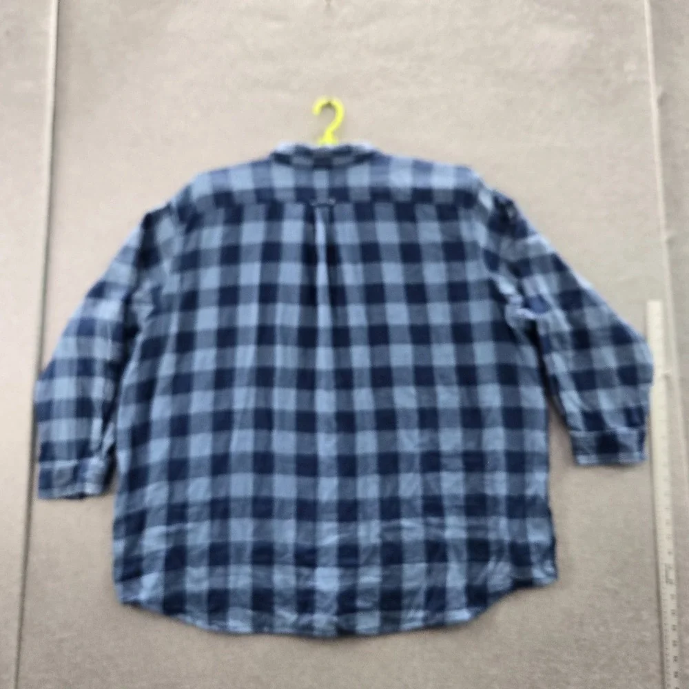 Ralph Lauren Men Button Up Shirt 4XB Blue Pony Embroidery Plaid Untucked Fit